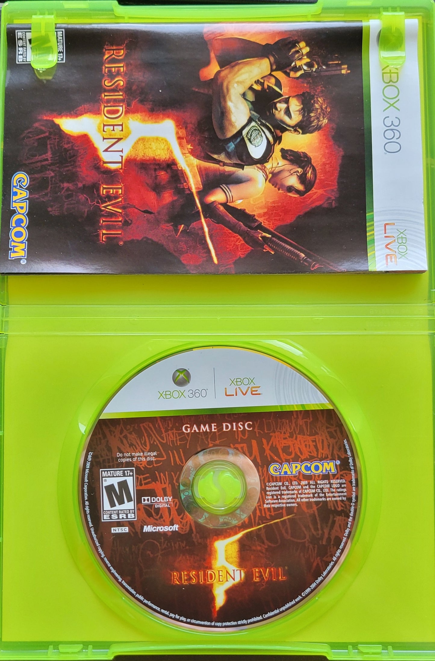 Resident Evil 5 - Microsoft XBOX 360 - CIB Pre-Owned Great Shape Tested & Working