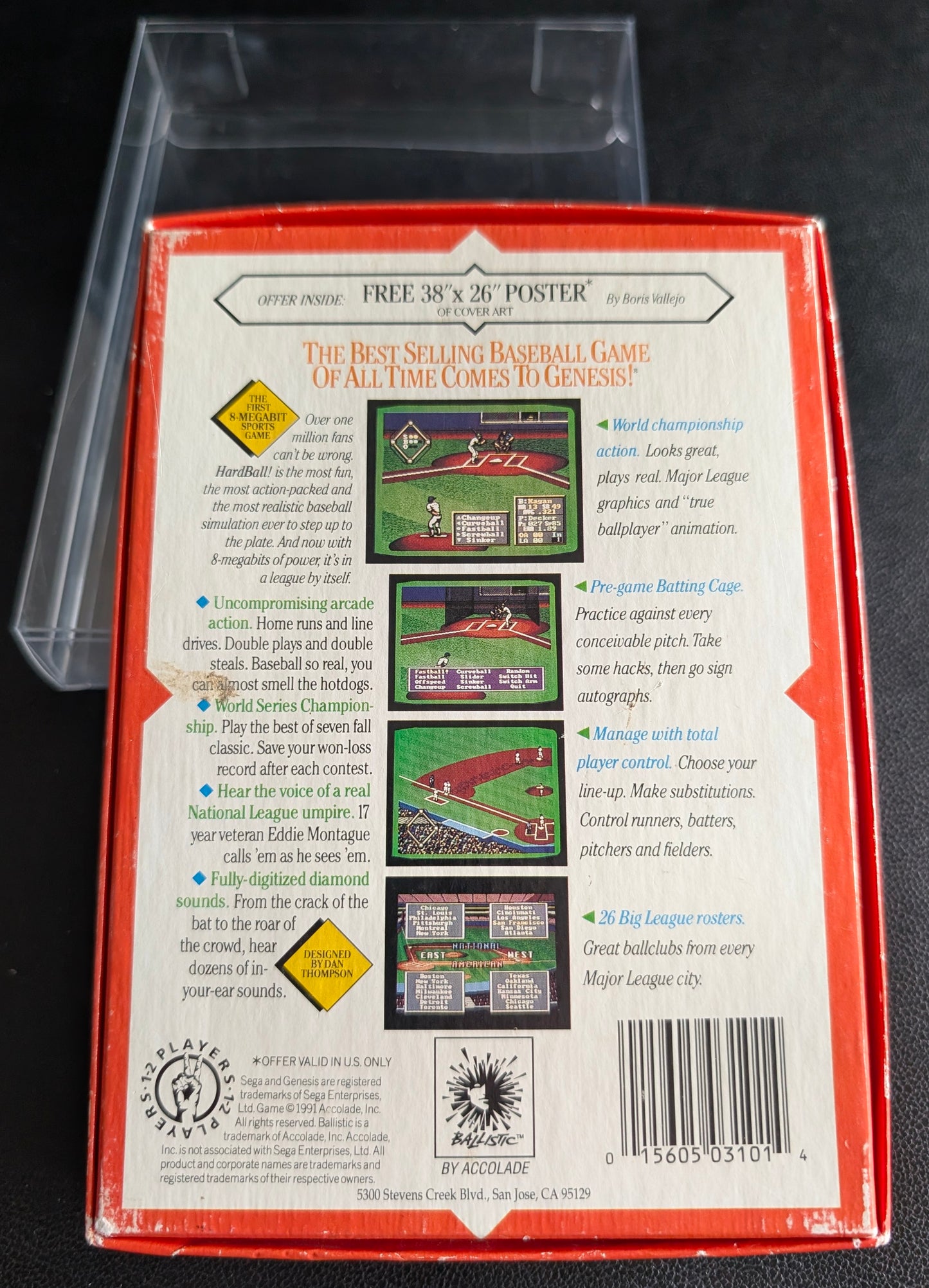 HardBall - Boxed CIB (Sega Genesis) | 1990 | Sports / Baseball