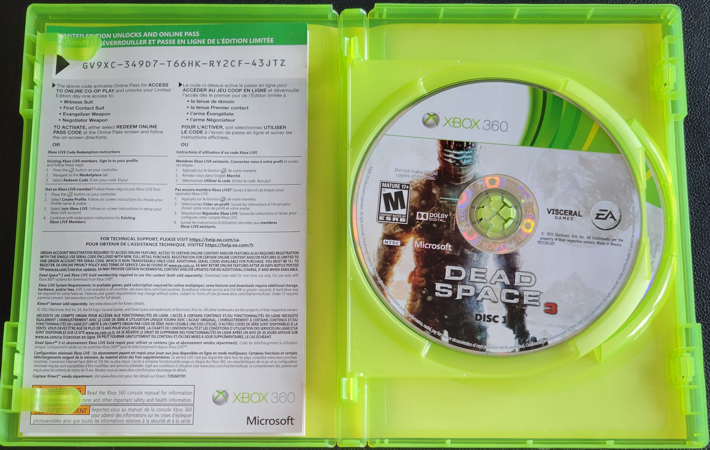 Dead Space 3 Limited Edition - Microsoft XBOX 360 - CIB Pre-Owned Great Shape Tested & Working