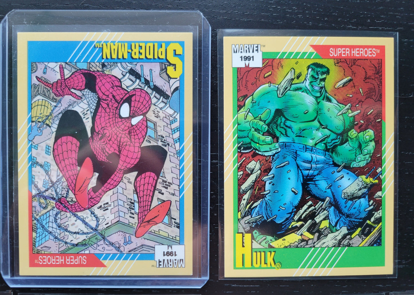 Impel Marvel Cards 1991 One Rare Set Spiderman HULK Absolutely Mint Condition Worth Grading AUTHENTIC 10 Cards