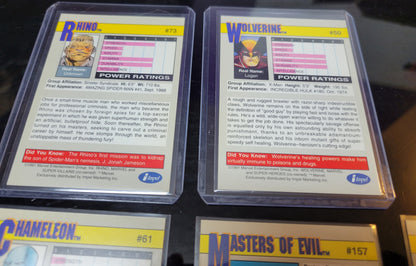 2ND EDITION Marvel Cards 1991 One & Only Extremely Rare Set Rhino + Wolverine Absolutely Mint Condition Worth Grading AUTHENTIC 10 Card Set