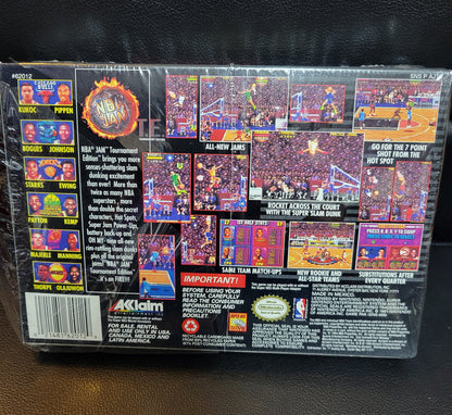 NBA Jam Tournament Edition 1994 (SNES) - Unbelievably Mint Condition FACTORY PLASTIC - (CIB)