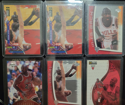 VINTAGE Lot Of 6 MICHAEL JORDAN Upper Basketball Cards Great Shape Protected Since New Smoke Free Home NBA Basketball Card