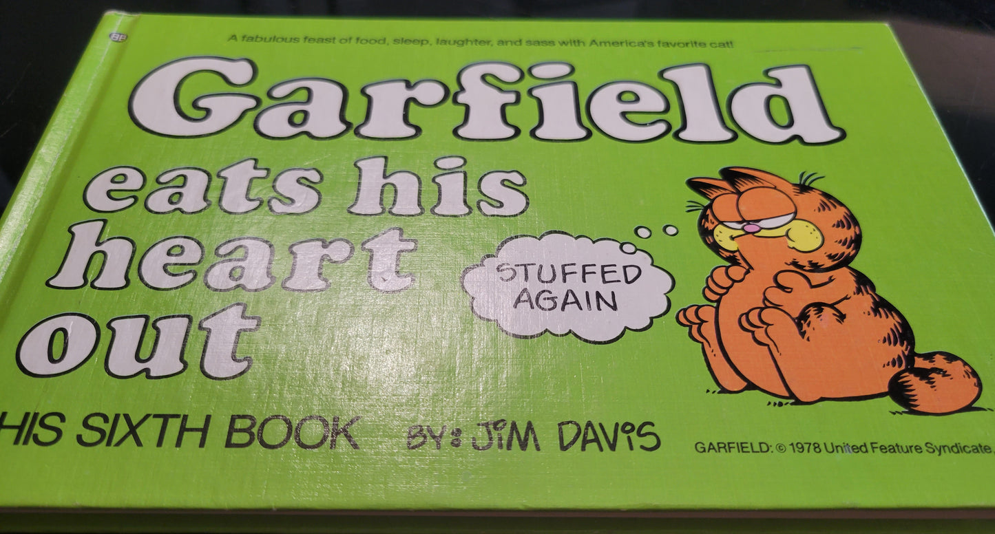 1978 GARFIELD Book Club Edition: 2564 6th Hardcover Book! "Garfield Eats His Heart Out"