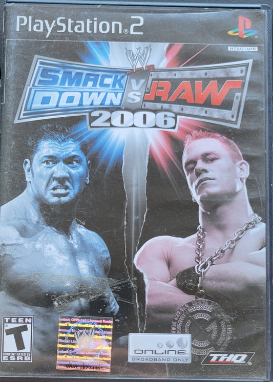 SmackDown Vs Raw 2006 - Sony PlayStation 2 PS2 Pre-Owned Great Shape! Tested & Working