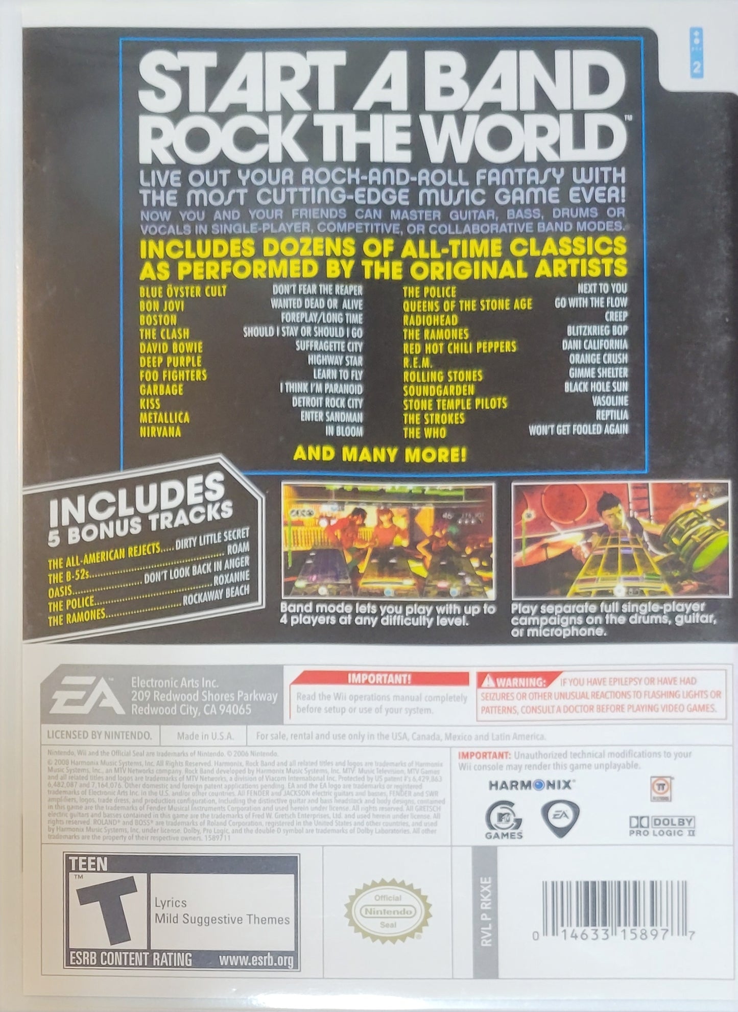 Rock Band – 2007 Nintendo Wii CIB Re-Sealed Like New