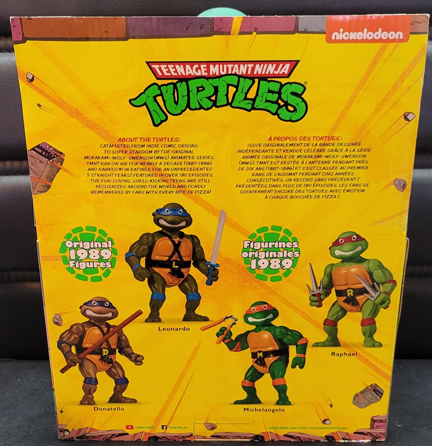 Giant Original 1989 Ninja Turtles Movie TMNT Teenage Movable Toys Mutant Action Figure Weapons + Pizza Included COWABUNGA DUDES!