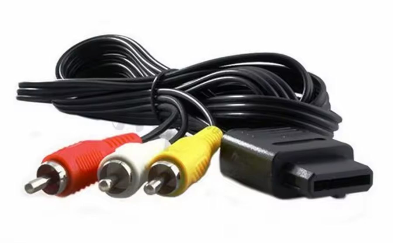 Nintendo SNES N64 GameCube AV Cable (Aftermarket) | 3-Prong Composite Cable | Replacement