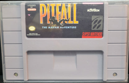 Authentic 1994 PITFALL "The Mayan Adventures " SNES - Super Nintendo Ent. System NTSC Cartridge + Protector