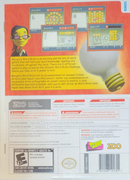 Margot's Word Challenge – 2008 Nintendo Wii CIB – RE-SEALED + Clean Disc