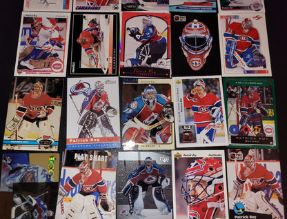 PATRICK ROY Amazing Lot 25 Vintage Hockey Cards Of The GOAT Best Goalie Of All Time POSSIBLE ROOKIES