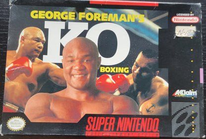 George Forman's KO BOXING CWB Complete With Box/Manual - SNES - Super Nintendo Ent. System NTSC Cartridge + Plastic Protector