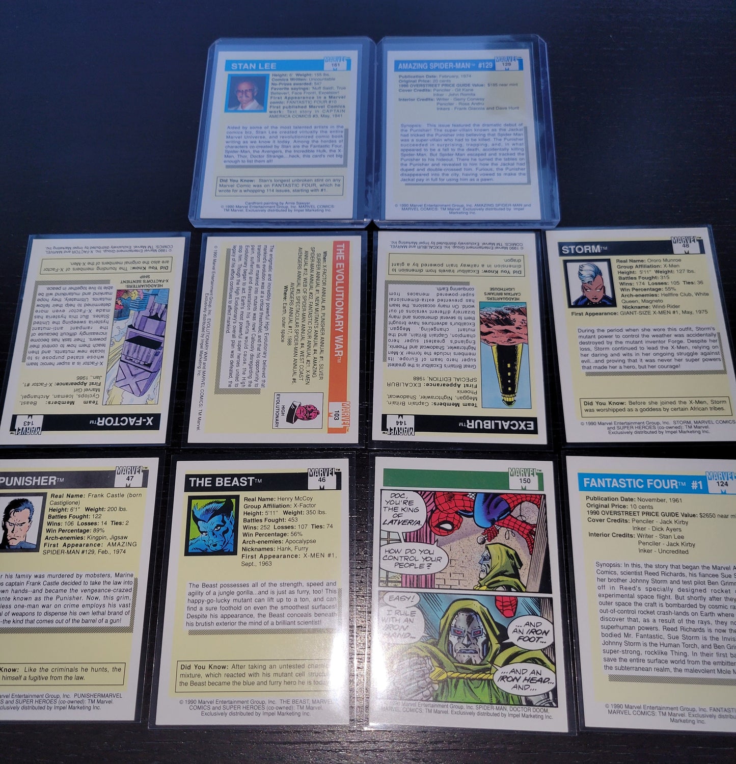 1st EDITION Marvel Cards 1990 Super Rare Base Set Stan Lee Spider-Man "Introducing The Punisher"! X-Men FANTASTIC First Ever Seen On Cards!