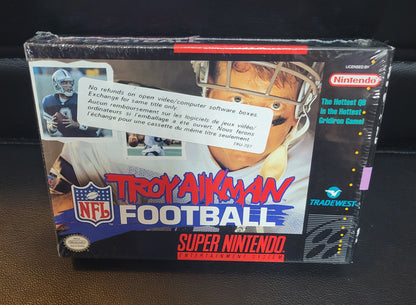 Troy Aikman NFL Football 1994 (SNES) - PRISTINE Condition FACTORY PLASTIC - (CIB)