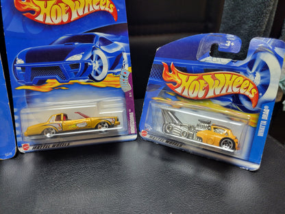 4 1:64 VINTAGE 1990 HOTWHEELS Alert! Sealed Diecast Cars Miniature Race Peugeot 405 33 Years Old / Montezuma 3 Of 4 / Overboard 454 / Drag