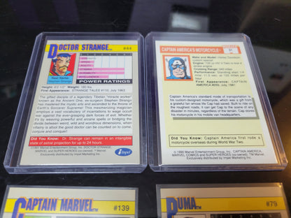 2ND EDITION Marvel Cards 1991 One & Only Extremely Rare Set Captain America + Dr. Strange Absolutely Mint Condition Worth Grading AUTHENTIC 10 Card Set