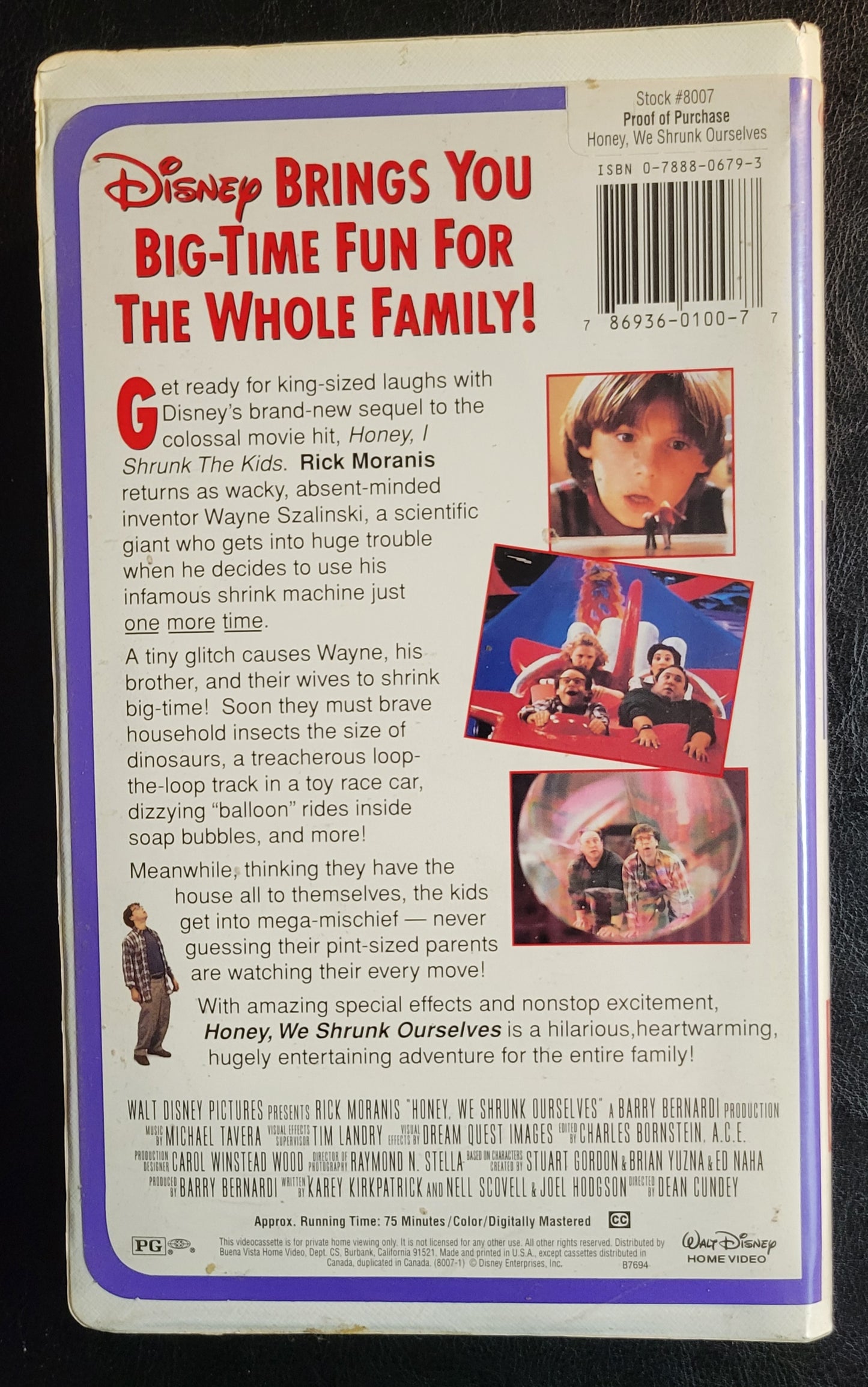 Walt Disney's Honey We Shrunk Ourselves 1990's VHS Tape + Box Pre - Owned