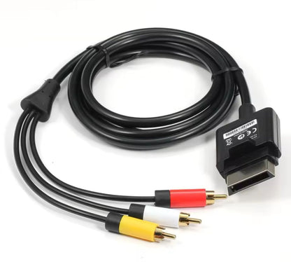 Xbox 360 AV Cable (Aftermarket) | Black or Gray | Replacement Audio Video Cable