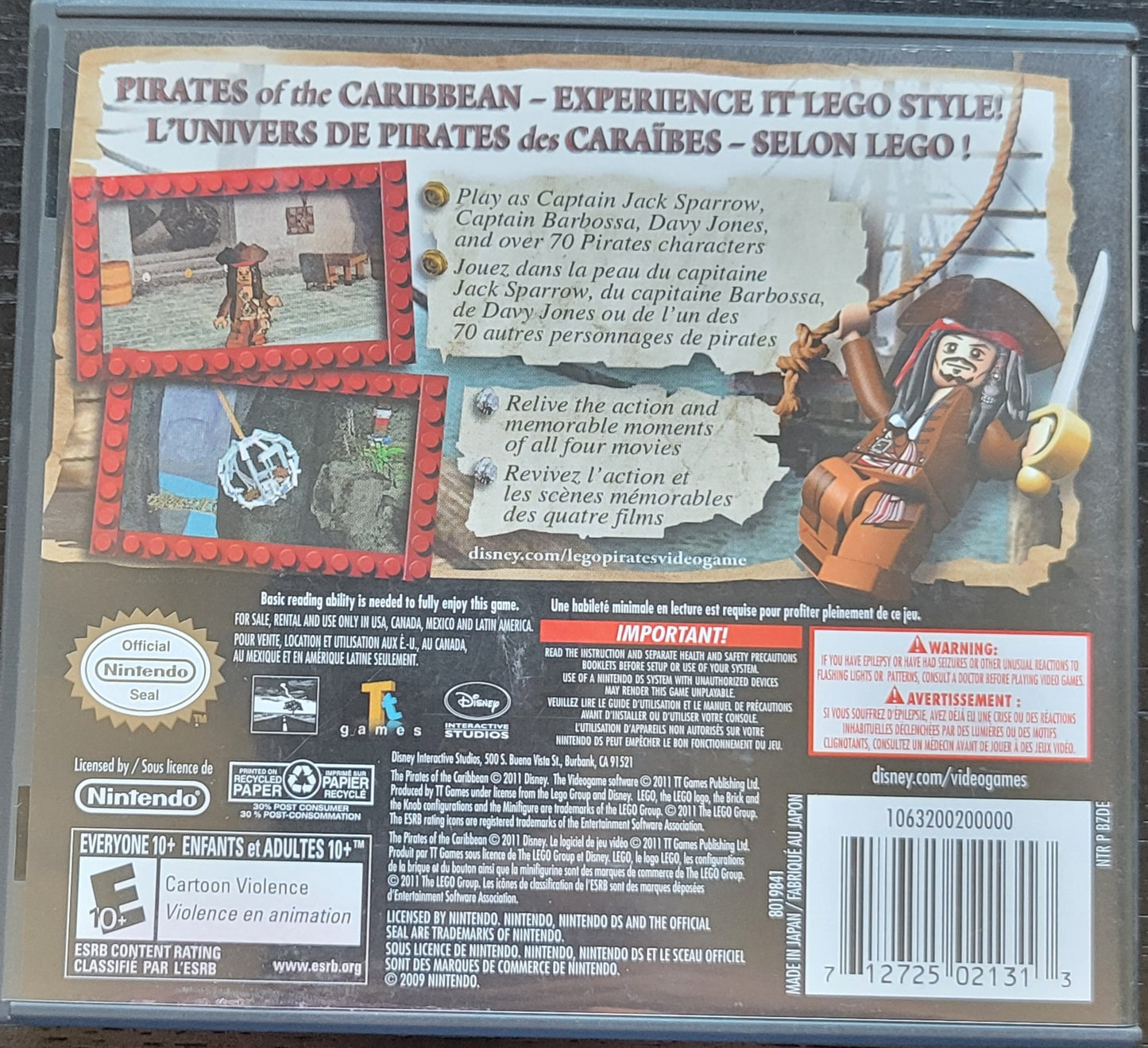 LEGO: Pirates Of The Caribbean - Nintendo DS - Handheld Console NTSC Cartridge Only Tested & Working