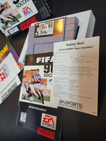 FIFA 96' SOCCER (SNES) - Super Nintendo Ent. 1996 IMMACULATE Condition - (REAL CIB)