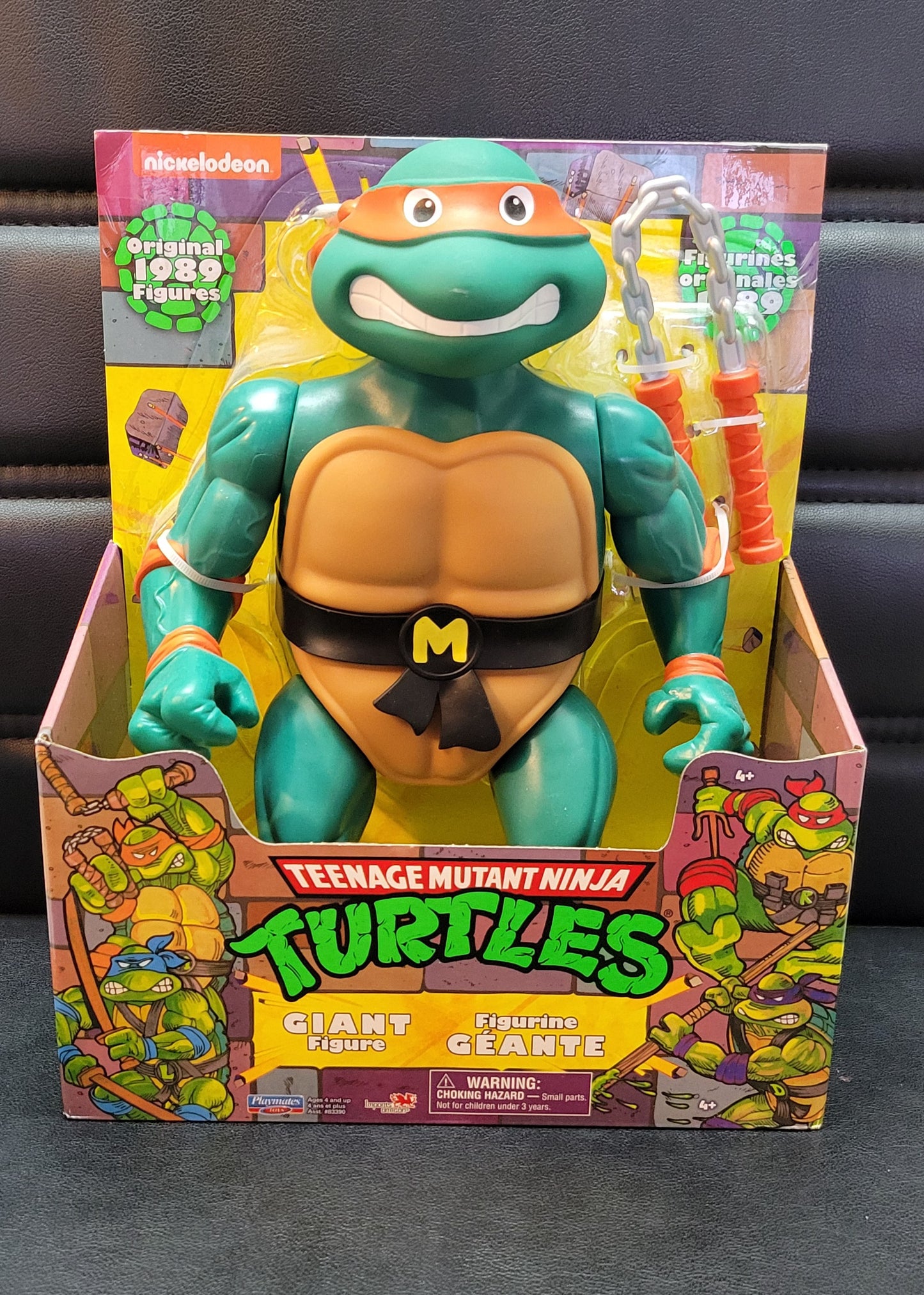 Giant Original 1989 Ninja Turtles Movie TMNT Teenage Movable Toys Mutant Action Figure Weapons + Pizza Included COWABUNGA DUDES!