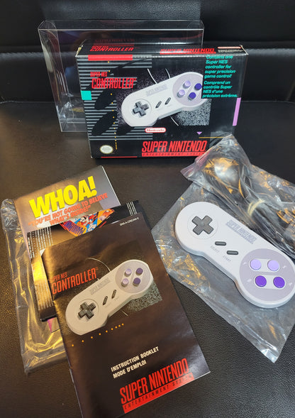 SNS-005 Controller (SNES) - Super Nintendo Ent. 1991 PRISTINE Condition FACTORY PLASTIC - (REAL CIB)