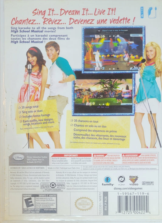 Disney High School Musical Sing It! – 2007 Nintendo Wii CIB Clean Disc Re-Sealed