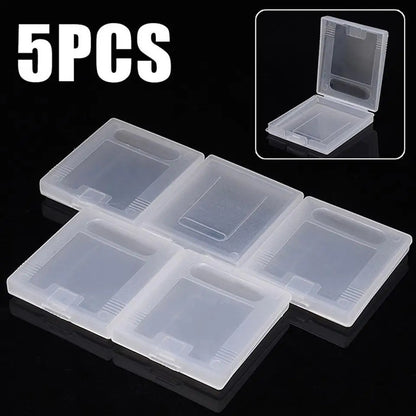 5-Pack Transparent Game Boy Cartridge Protective Cases for Nintendo SNES/Super NES - Clear PET Plastic Display Boxes