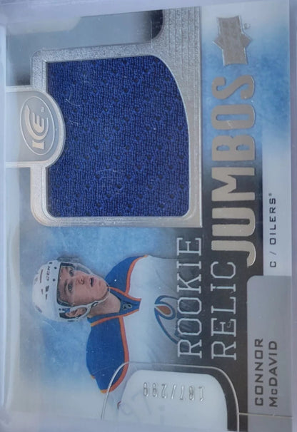 2015 2016 CONNOR MCDAVID ROOKIE RELIC JUMBOS UD ICE 187/299 BGS GRADED 9 MINT