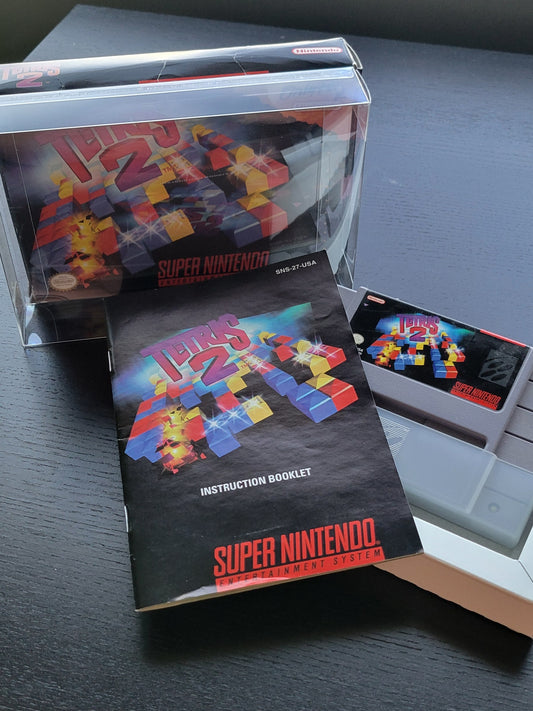 1994 TETRIS 2 CIB ● Box ● Manual ● Protector - SNES - Super Nintendo Ent. System NTSC Cartridge MINT
