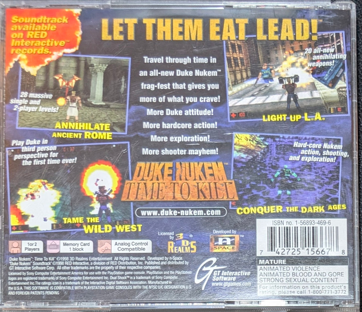 Duke Nukem: Time to Kill (PS1) (1998) | Complete CIB | Re-Sealed | Mint Condition