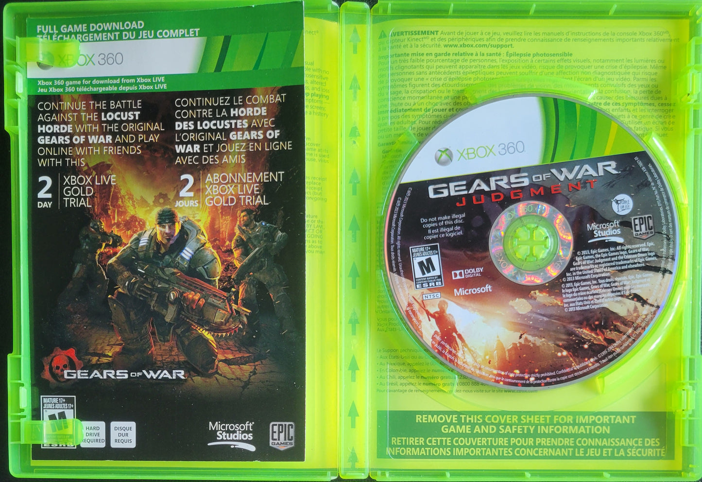 Gears Of War Judgment - (CIB) - Microsoft XBOX 360 - Pre-Owned Like New CLEAN DISC