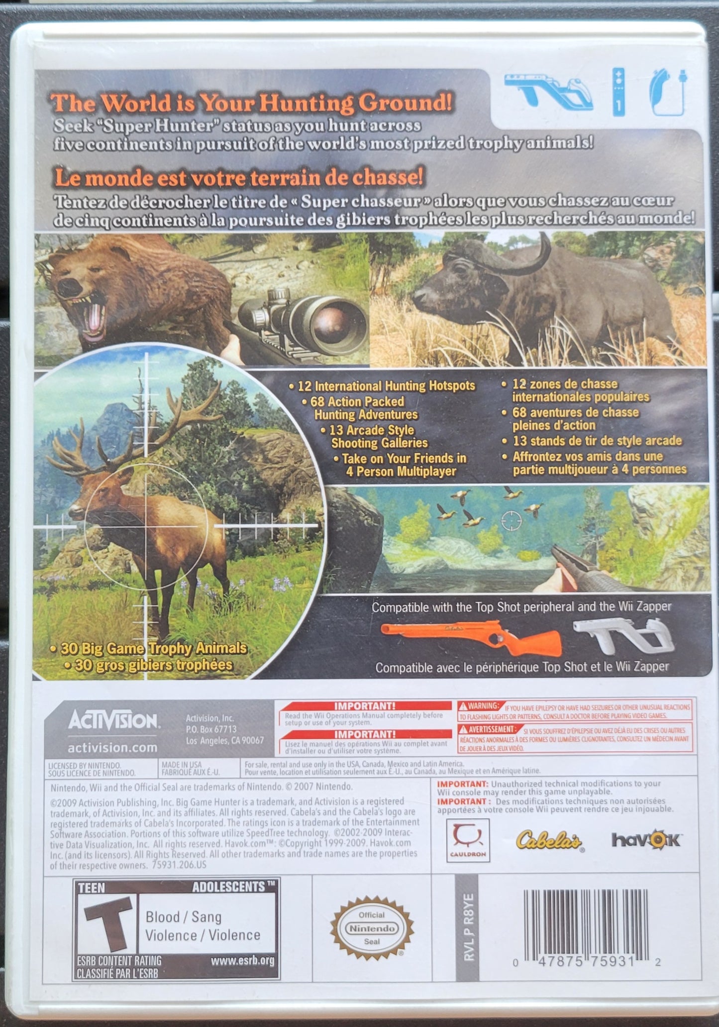 Cabela's Big Game Hunter 2010 - Nintendo Wii CIB Pre-Owned Great Shape Tested & Working