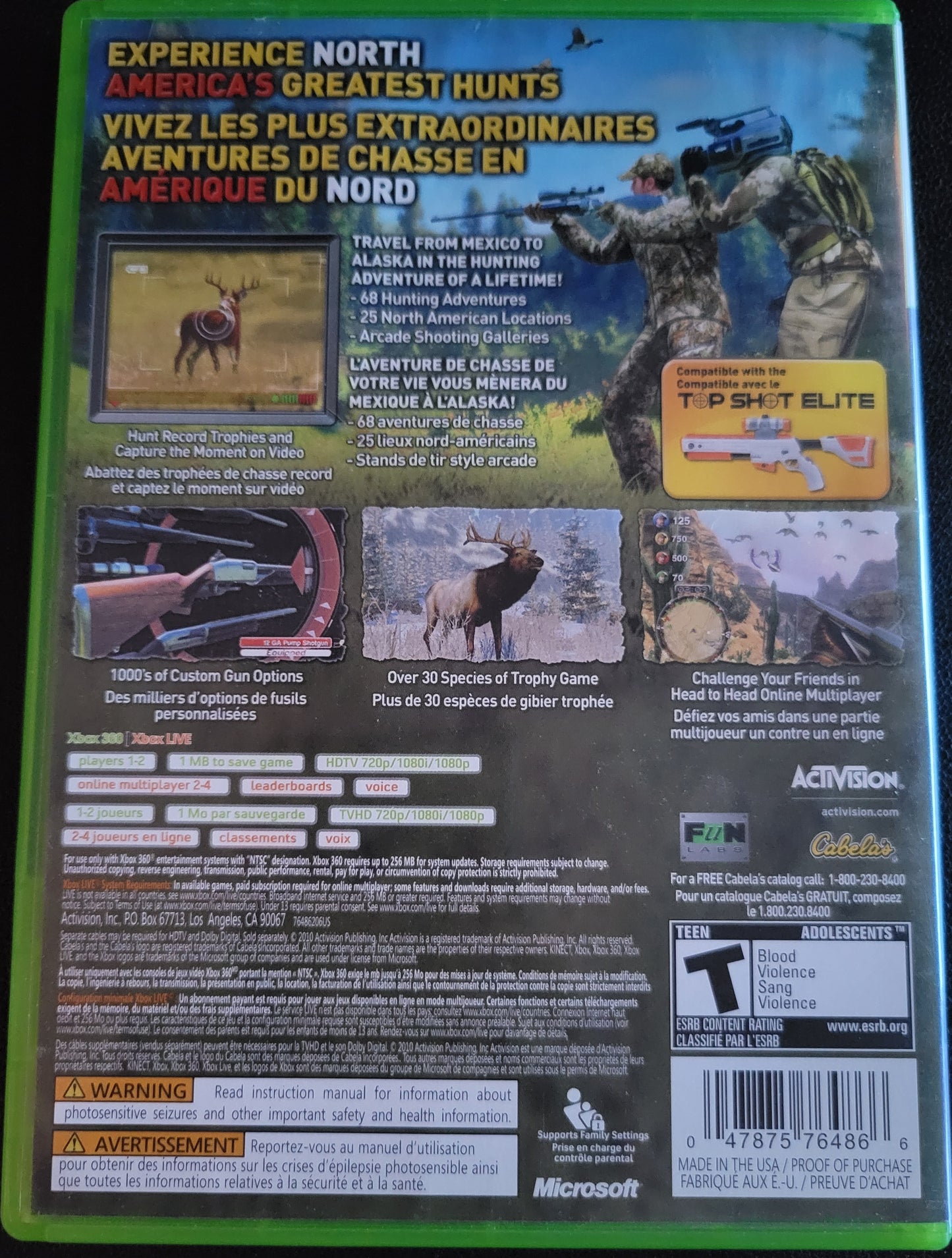 CABELAS: North American Adventures - Microsoft XBOX 360 - CIB Pre-Owned Great Shape Tested & Working