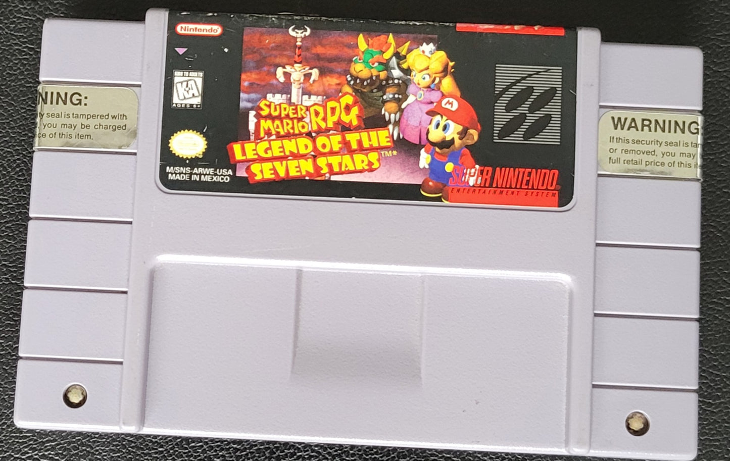 Authentic Super Mario RPG - SNES - Super Nintendo Ent. System 1996 NTSC/PAL Cartridge + Protector