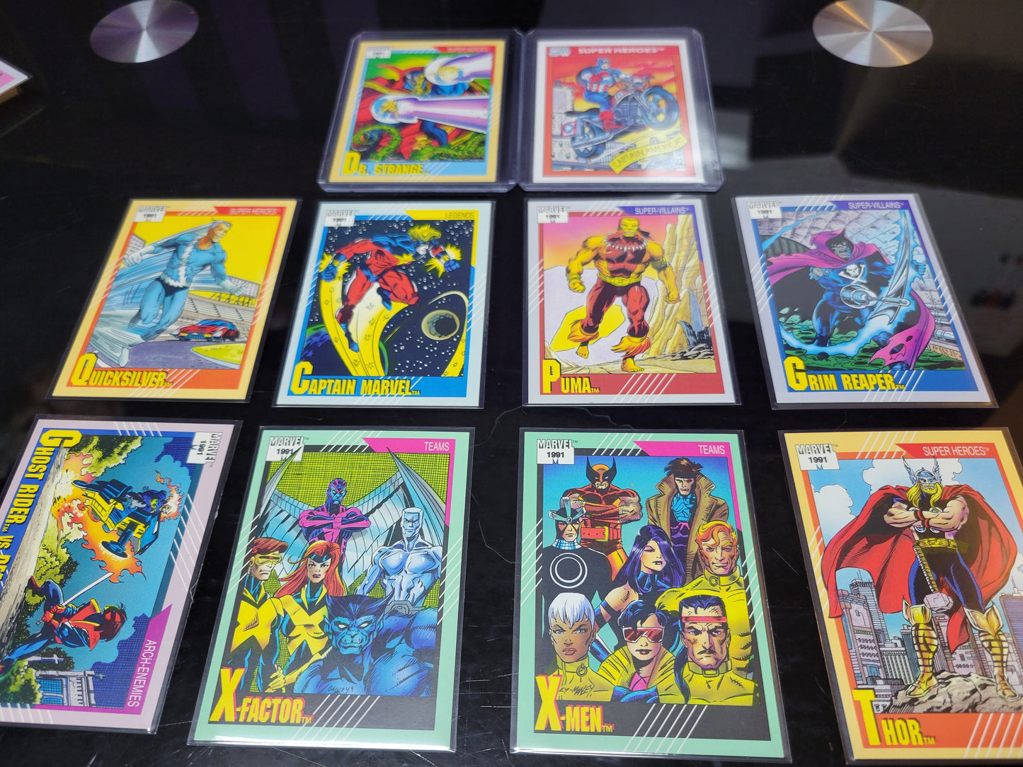 2ND EDITION Marvel Cards 1991 One & Only Extremely Rare Set Captain America + Dr. Strange Absolutely Mint Condition Worth Grading AUTHENTIC 10 Card Set