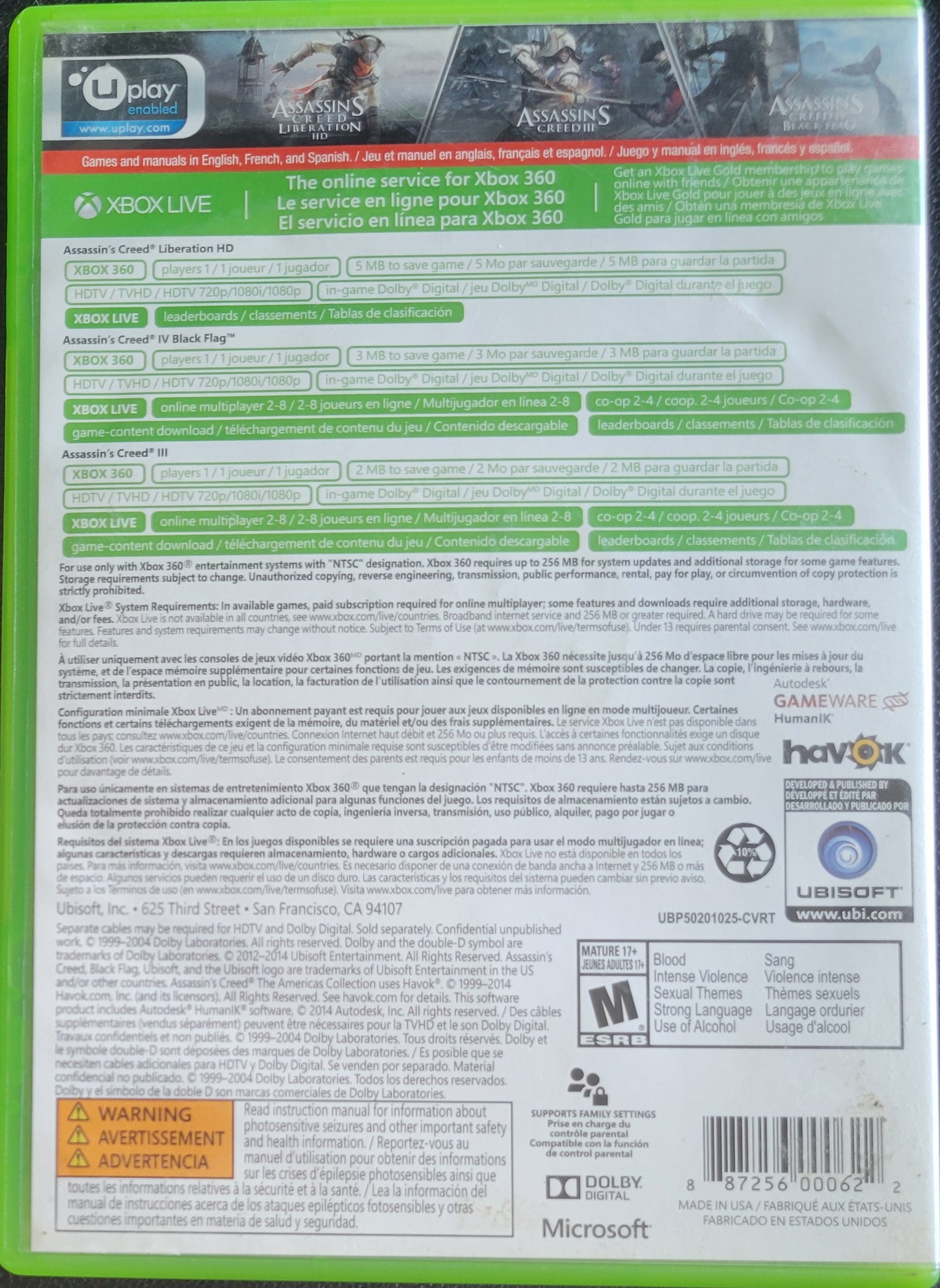 Assassin's Creed: The Americas Collection - (CIB) - Microsoft XBOX 360 - Pre-Owned Like New CLEAN DISC