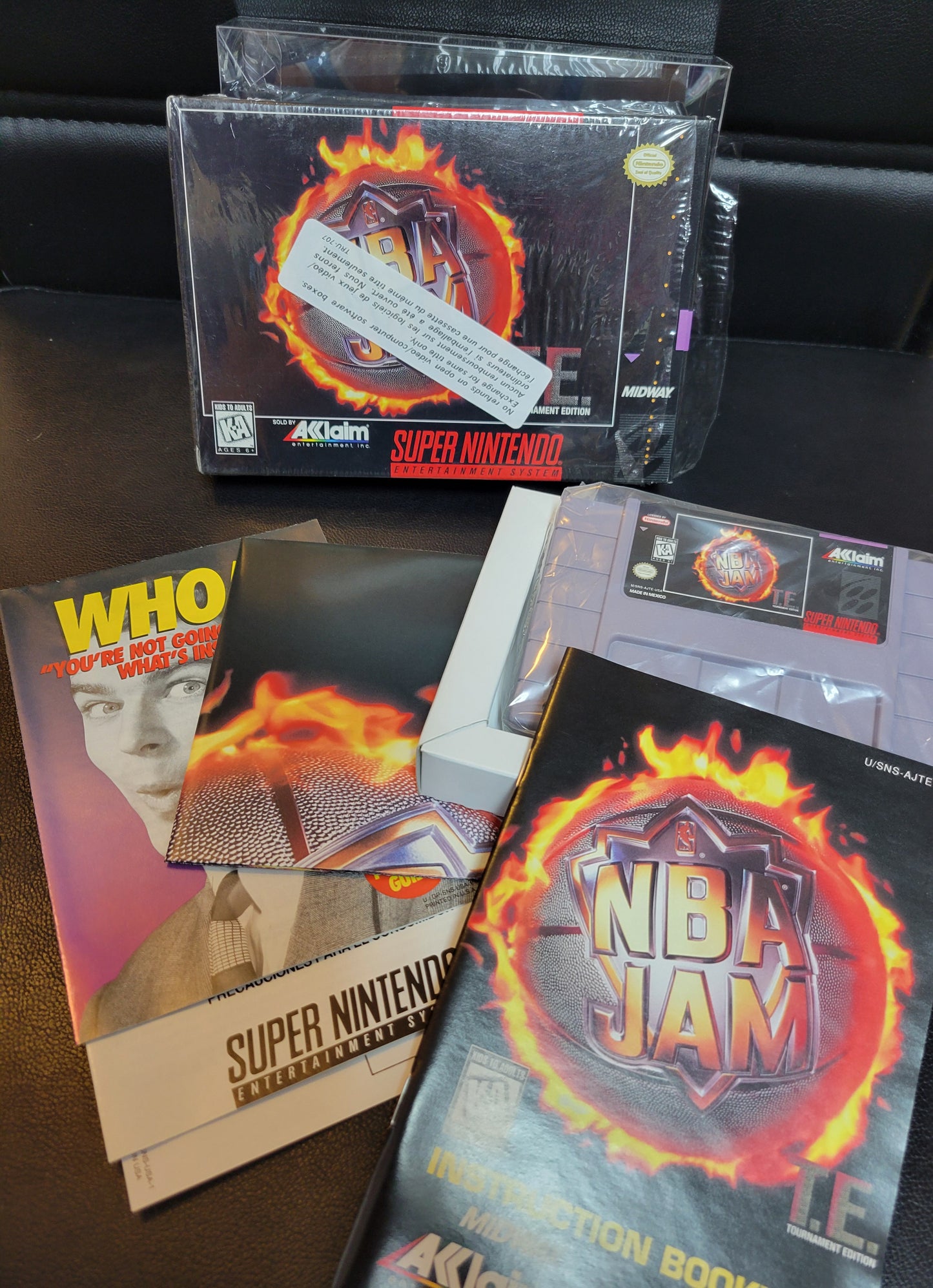 NBA Jam Tournament Edition 1994 (SNES) - Unbelievably Mint Condition FACTORY PLASTIC - (CIB)