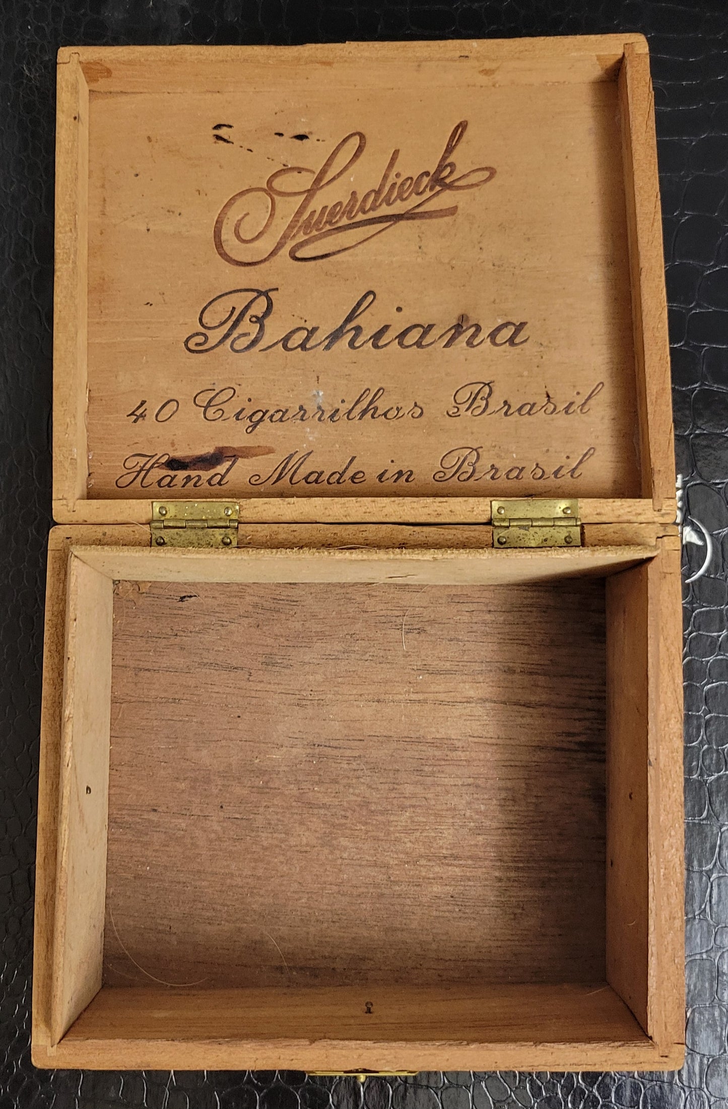 Early 1900 Brazilian SUERDIECK CIGARILLOS Box HAND MADE WOOD Cigar Case *Rare*