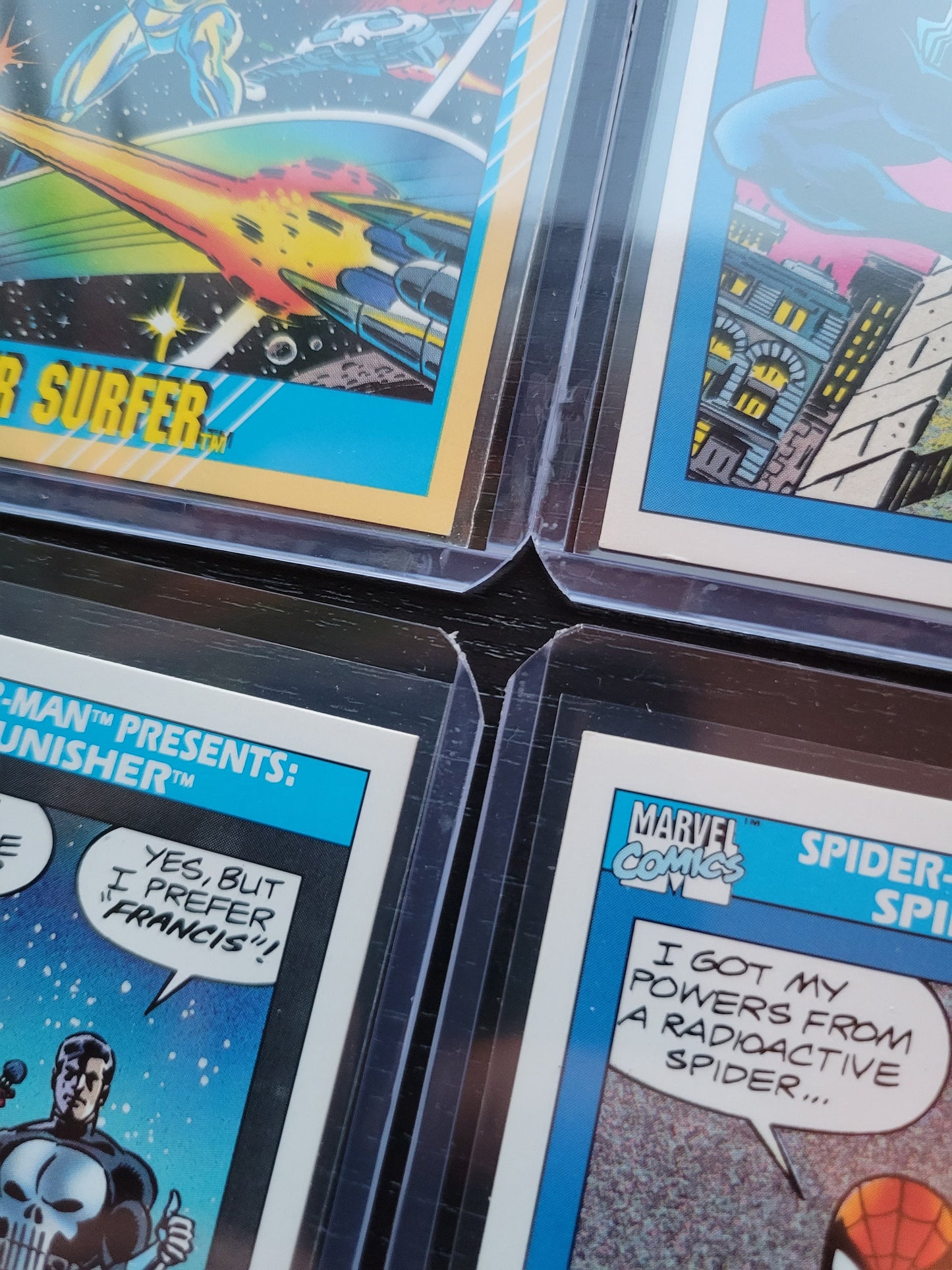 1st EDITION Marvel Cards 90 91 Only Super Rare Base Set Spider-Man Captain America Punisher Silver Surfer First Time Ever Seen On Cards!