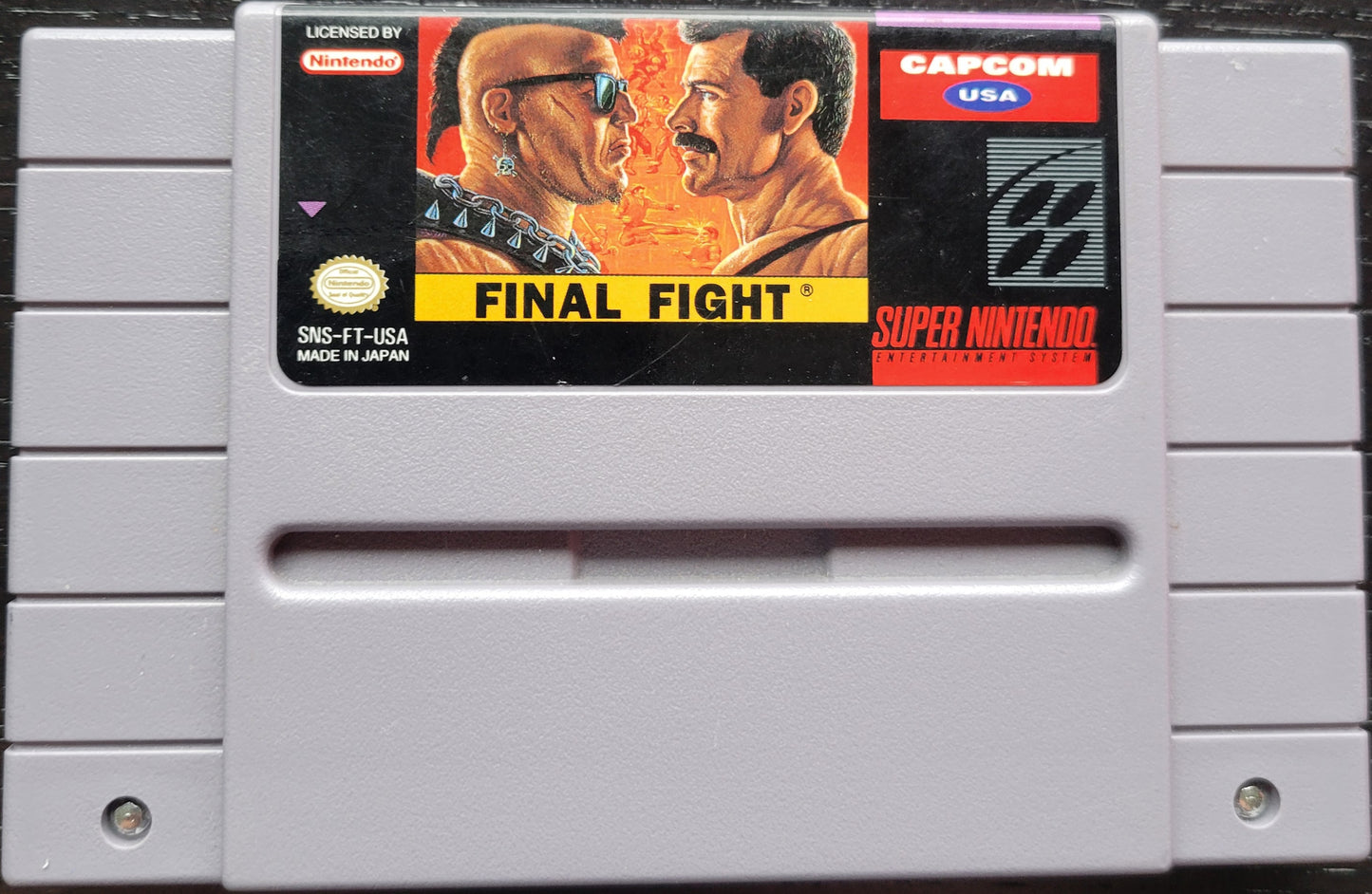 Authentic FINAL FIGHT - SNES - Super Nintendo Ent. System NTSC Cartridge + Protector