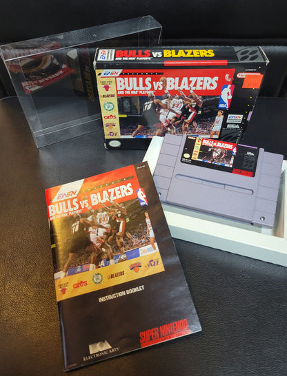 BULLS Vs Blazers (SNES) - Super Nintendo Ent. 1993 IMMACULATE Condition FACTORY PLASTIC - (CIB)