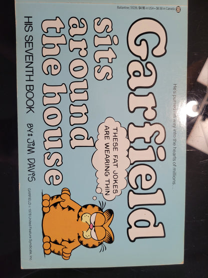 1st EDITION 1980s GARFIELD Book Club Edition: "Garfield Sits Around The House" 7th Softcover Book!