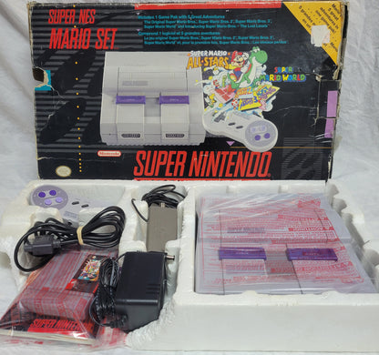 Super Nintendo Entertainment System ALL STARS EDITION Console – Complete in Box FACTORY PLASTIC | Super Mario All-Stars + 1 Controller + Hookups | Immaculate Condition