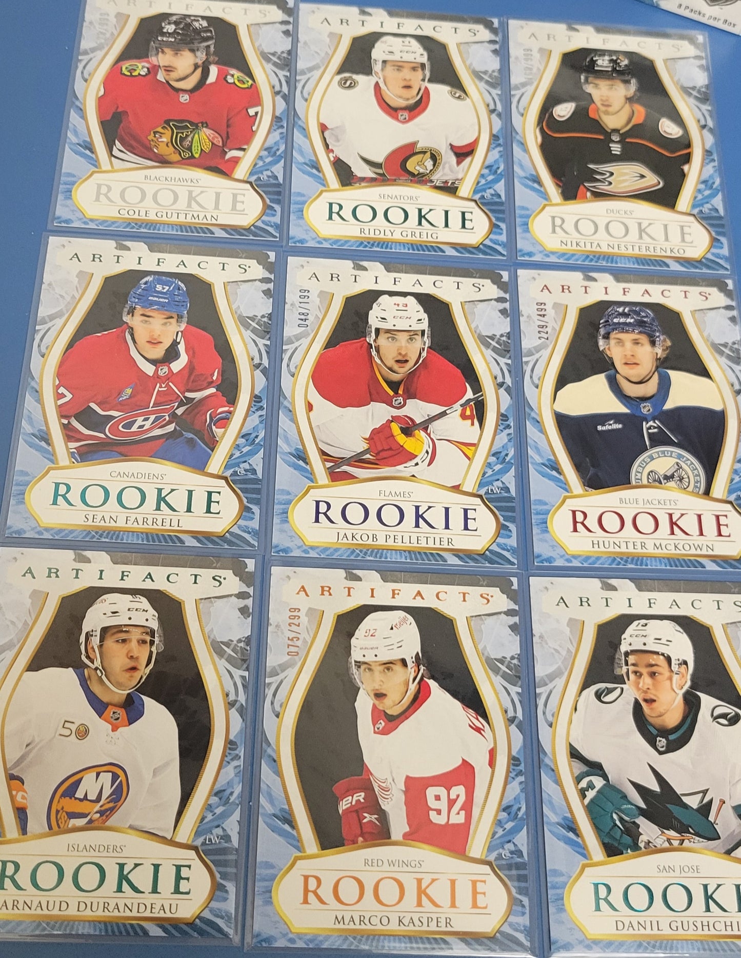 Great Rookie Lot 2023 24 #'D Artifacts NHL Hockey Cards MINT All Protected Since New