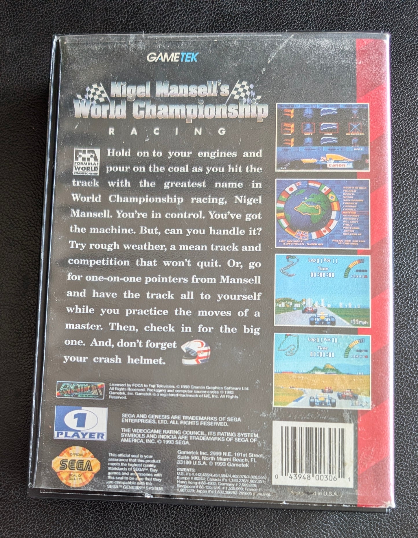 Nigel Mansell's Championship Racing - Boxed (Sega Genesis) | 1993 | Racing / Driving
