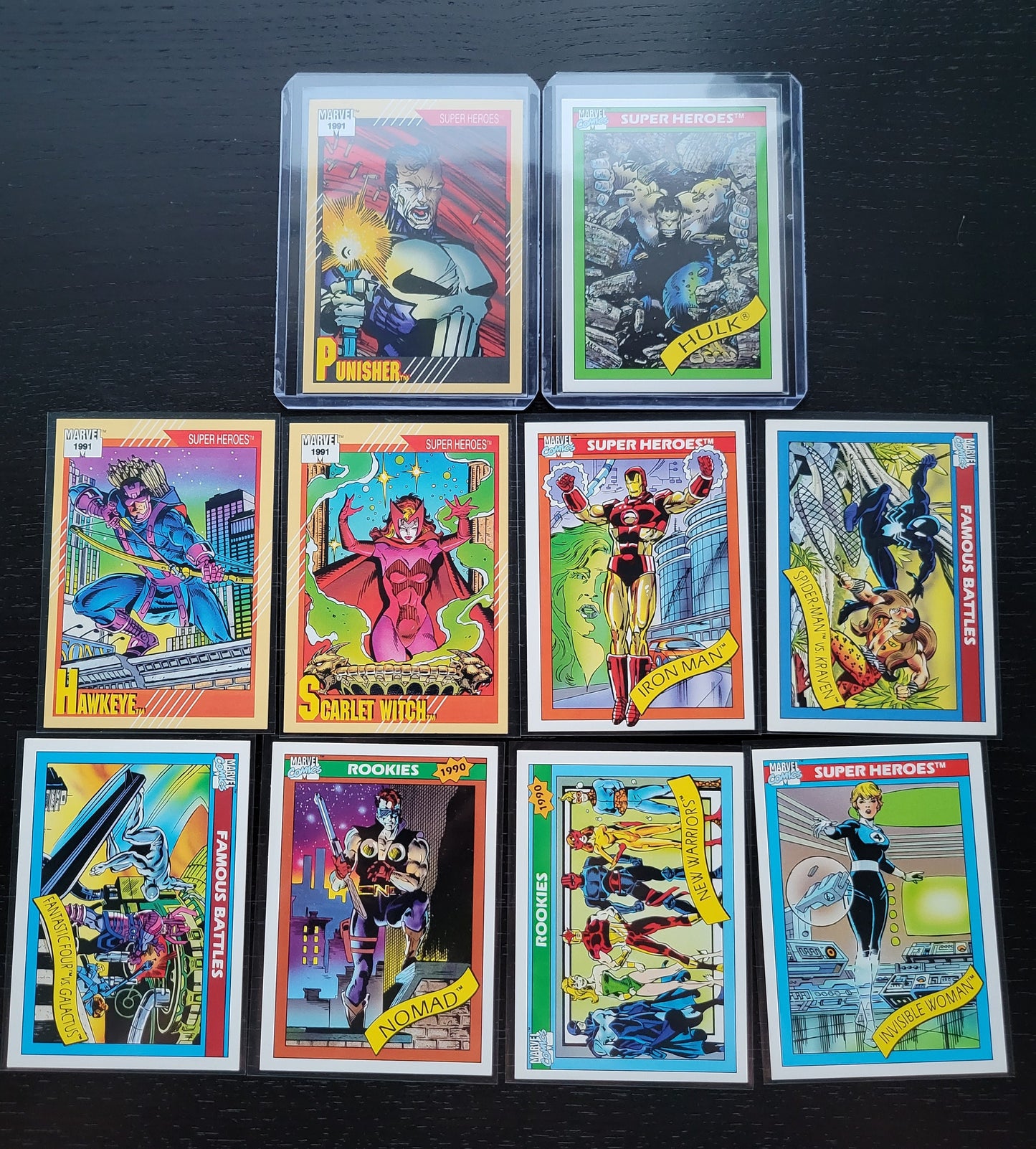 Rare 1991 Marvel Set Punisher + Hulk Special Second Appearance Marvel Super Heros Ever On Cards! 10 Authentic Pieces A++