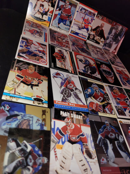 PATRICK ROY Amazing Lot 25 Vintage Hockey Cards Of The GOAT Best Goalie Of All Time POSSIBLE ROOKIES