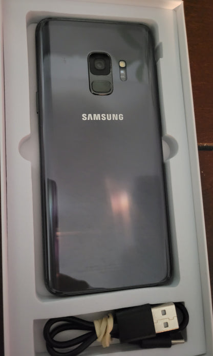 Samsung Galaxy S9 - Immaculate Condition -Minor Surface Cracks (Easily Fixed) Includes Charging Cord & Like-New OtterBox Case