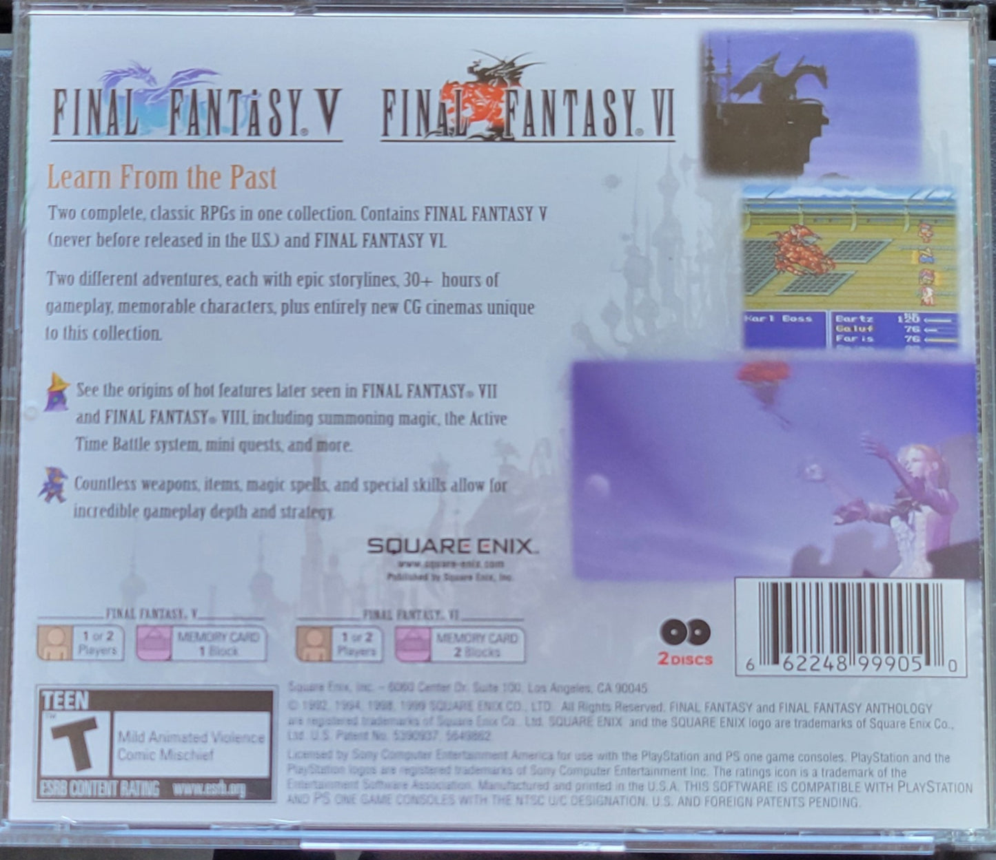 Authentic Final Fantasy: ANTHOLOGY  COLLECTOR'S Package - Sony PlayStation 1 PS1 Complete in Box (CIB) - Great Condition